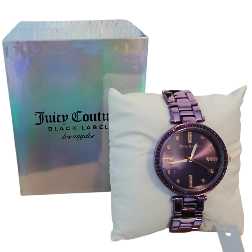 Juicy Couture Black Label Purple Watch Crystal Embellished